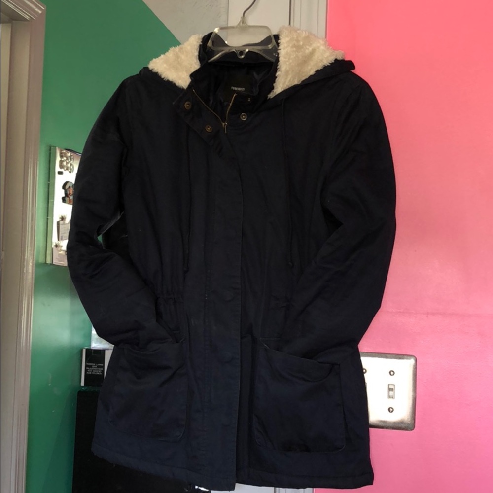 FOREVER 21 FUR UTILITY JACKET